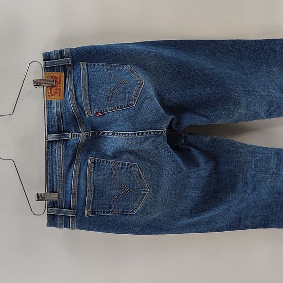 Levi's 529 Curvy Bootcut Denim Jeans Size 12 Material Fade Mid Rise - Picture 6 of 10